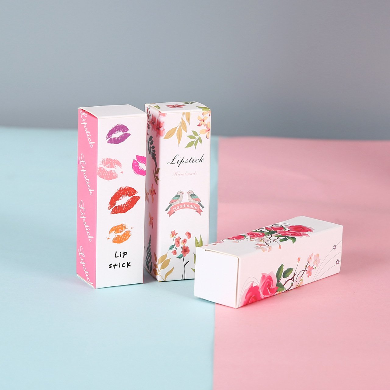 folding cosmetics paper boxes lid base boxes for lip stick paper packaging