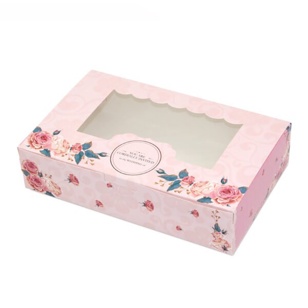 Custom cardboard Packaging Boxes Eco-friend Cake Paper Boxes with PVC window