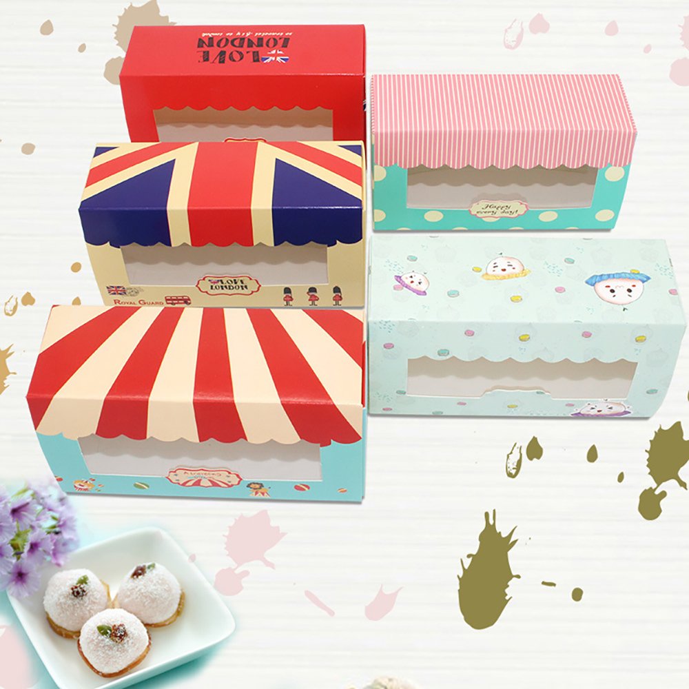 Custom cardboard paper Packaging Boxes Eco-friend Cake Paper Boxes with PVC window