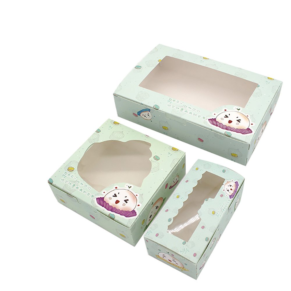 Custom cardboard paper Packaging Boxes Eco-friend Cake Paper Boxes with PVC window