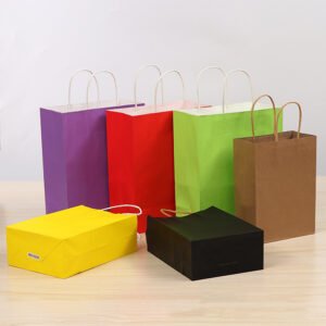 colorful Kraft Paper Bags Custom Logo Printing Colorful Shopping Bag
