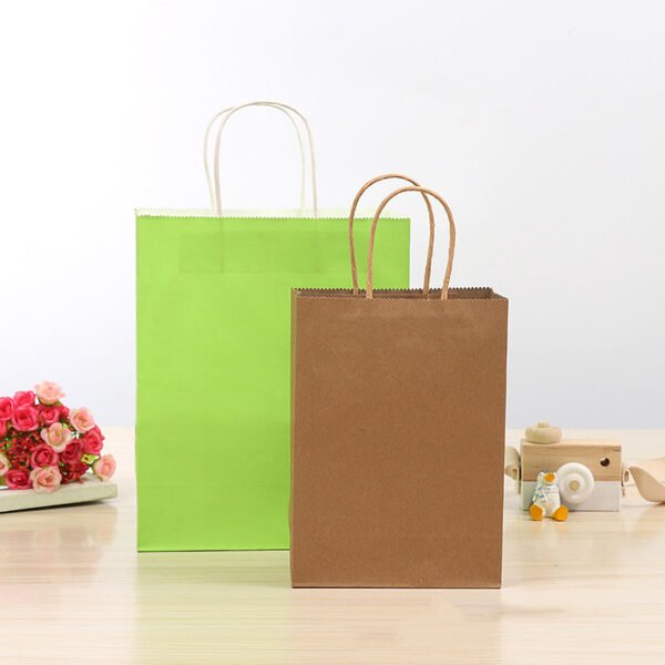 colorful Kraft Paper Bags Custom Logo Printing Colorful Shopping Bag