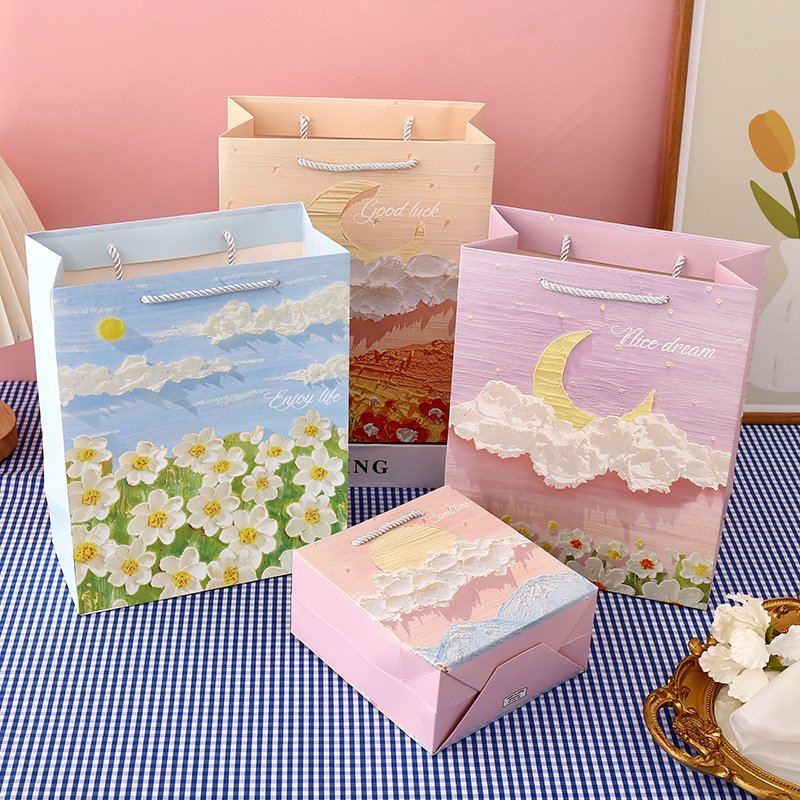 3D oil painting shopping paper bags
